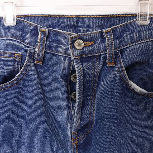 JOHN GALT Brandy Melville Button Fly Straight Jeans Frayed Hem Medium Blue B40 - Picture 5 of 5